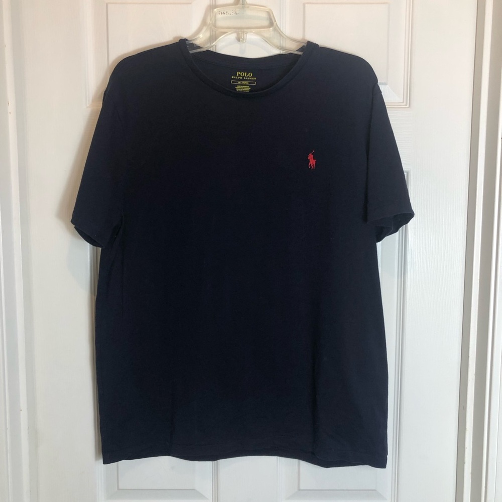 Polo by Ralph Lauren Blue and Red Short Sleeve Tee. Men’s Size M